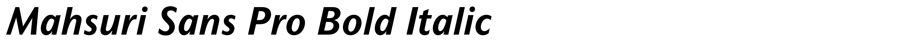 Mahsuri Sans Pro Bold Italic